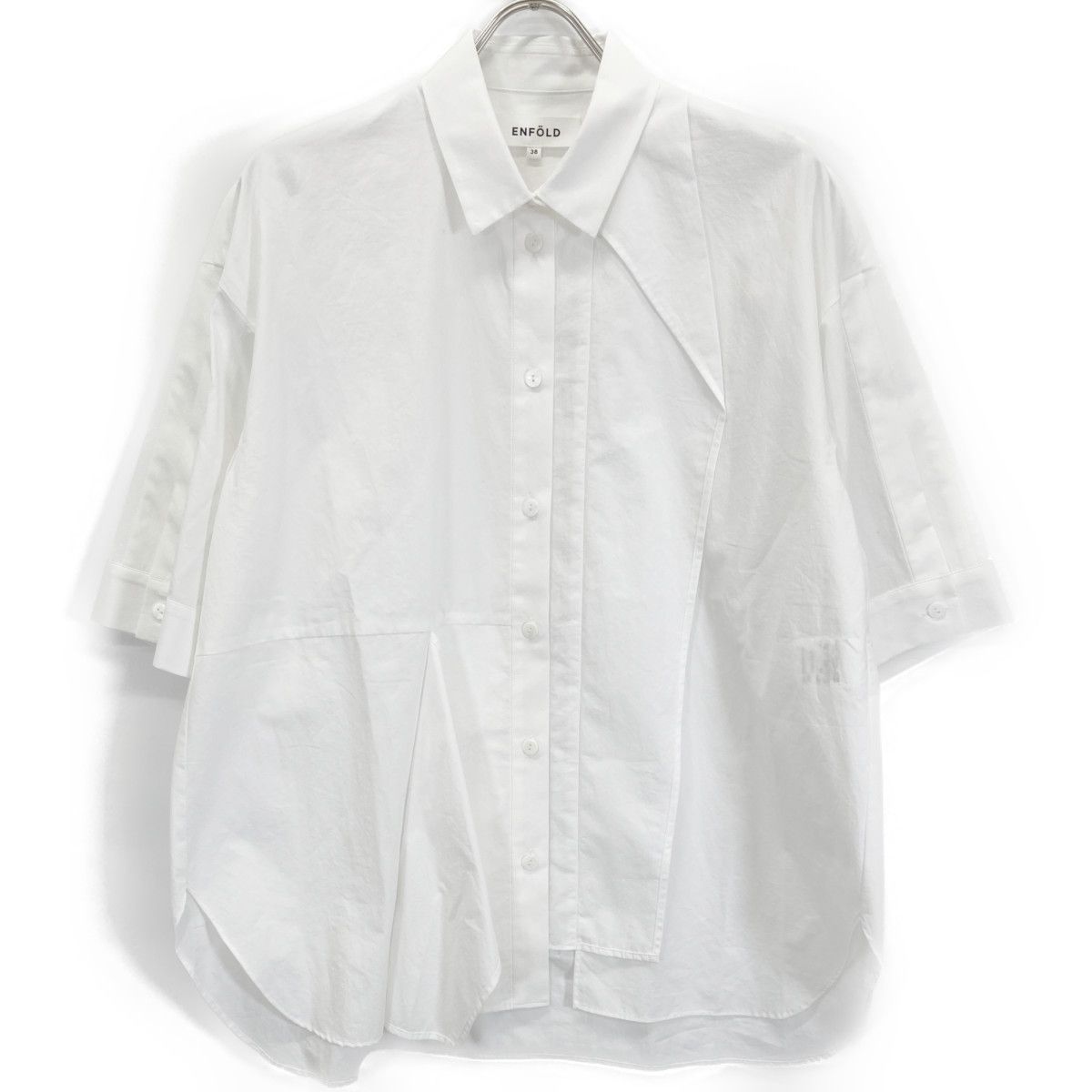 ENFOLD エンフォルド 25SS 300IS430-3131 ﾎﾜｲﾄ ｺｯﾄﾝ LAYERED HALF