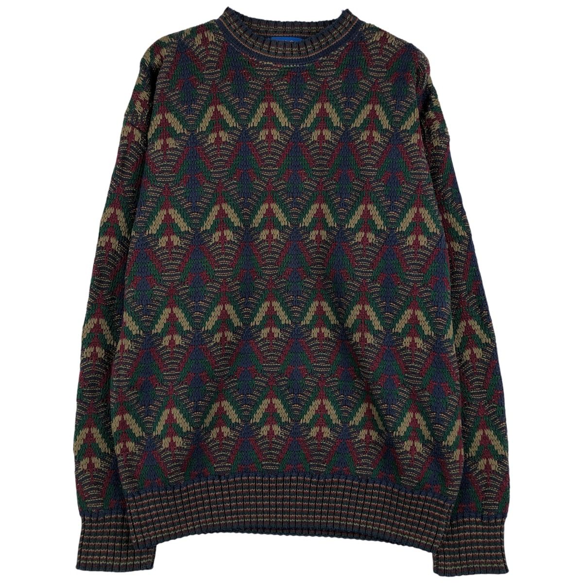 古着 ペンドルトン PENDLETON LOBO 総柄 コットンニットセーター USA製 