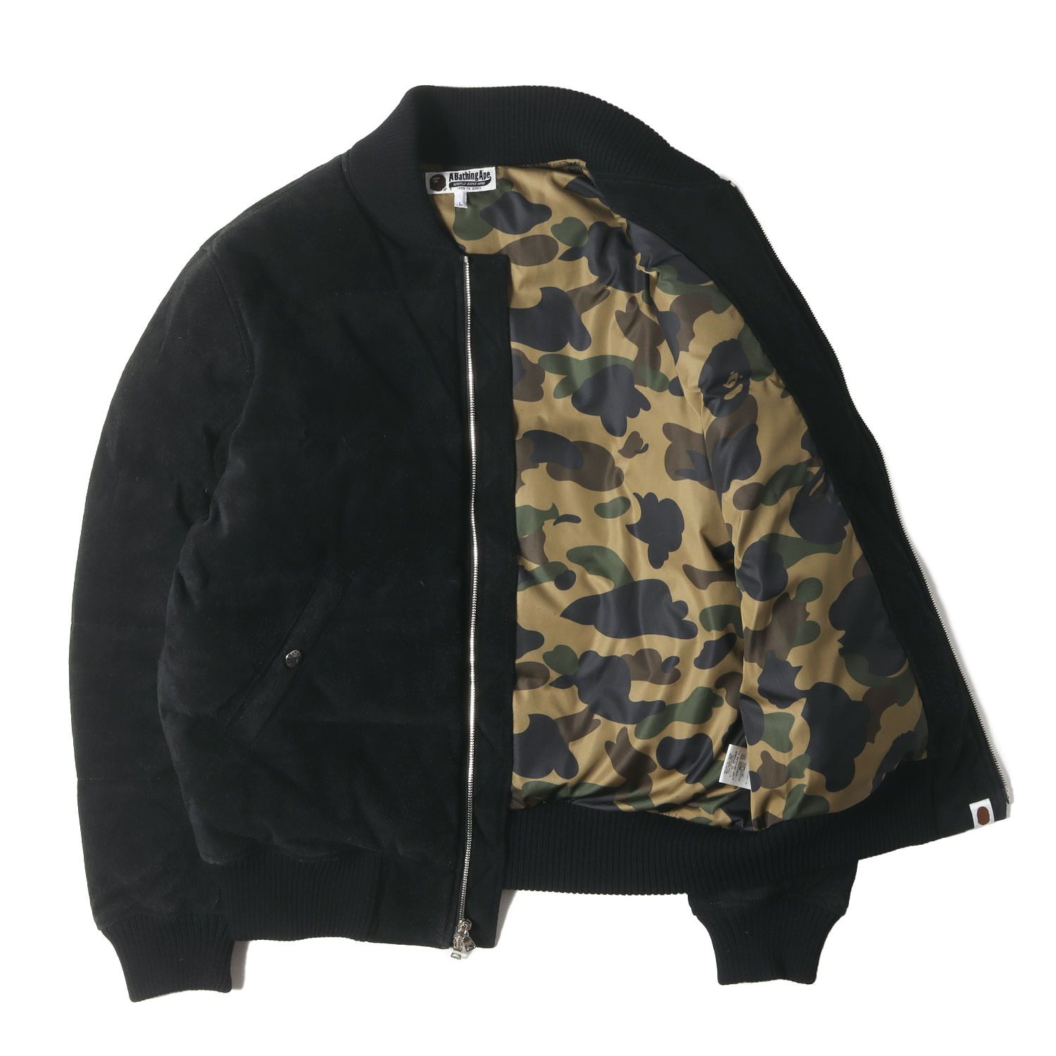 【新品】A Bathing Ape エイプ　アウター　ジャケットブラックmサイズ A BATHING APE ア ベイシング エイプ ジャケット ブラック 黒 サイズ:L