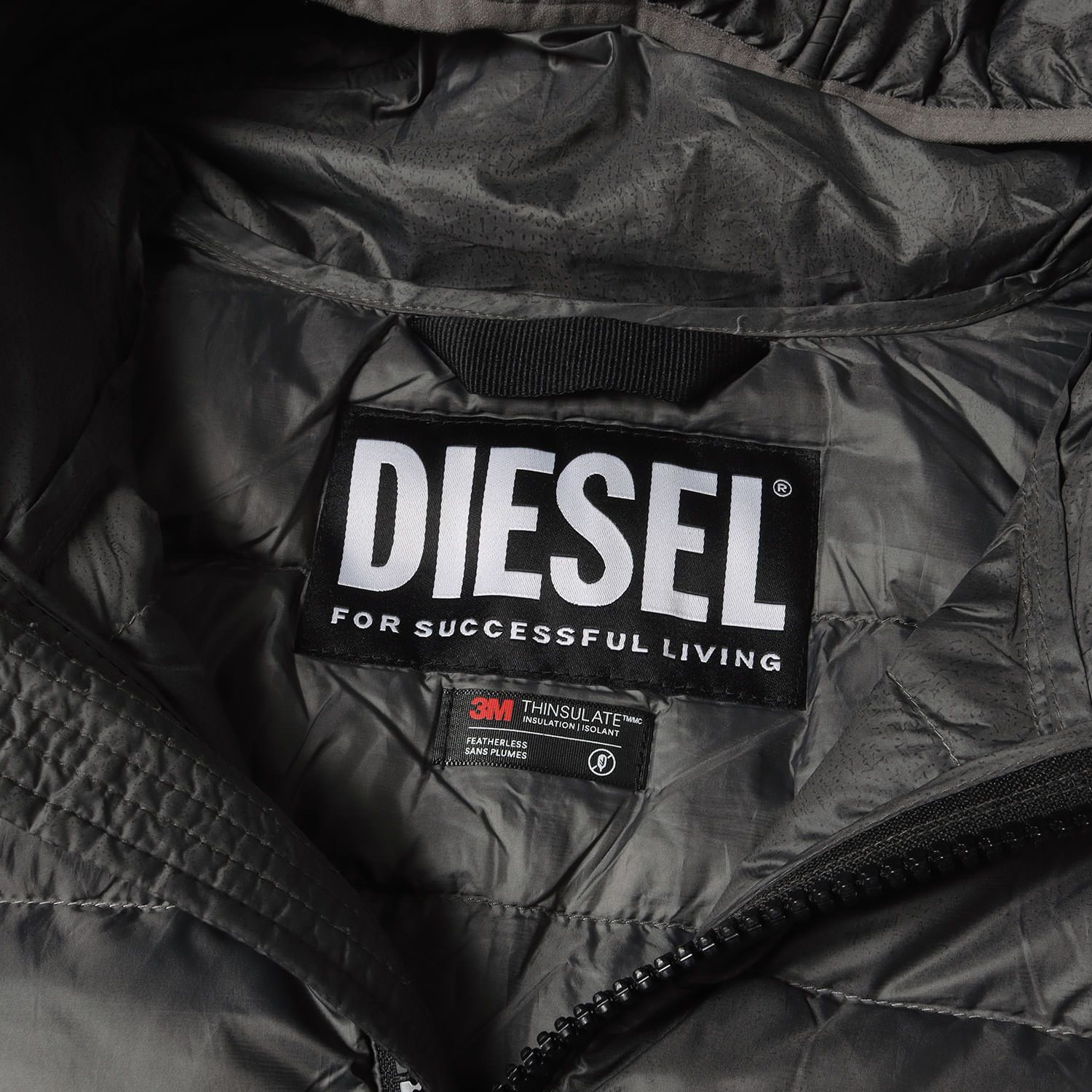 DIESEL ディーゼル ジャケット グレー サイズ:XL | 3M シンサレート フーデッド フルジップ パテッド ジャケット (W-SCOTT-NW) | アウター ブルゾン 上着【メンズ】【中古】 DIESEL ディーゼル ジャケット グレー サイズ:XL | 3M シンサレート