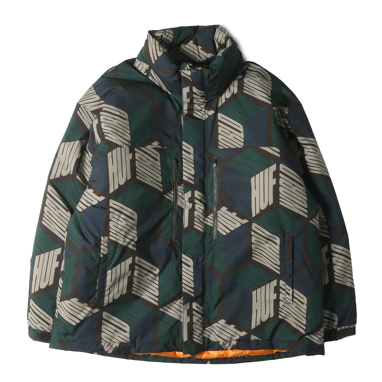 HUF ハフ ジャケット ダークブラウン サイズ:XXL | ロゴモノグラム サーモライト 中綿 ジャケット (STANDARD PUFFER JACKET II THERMOLITE) | アウター ブルゾン 上着【メンズ】【中古】 HUF ハフ ジャケット ダークブラウン サイズ:XXL | ロゴモノグラム