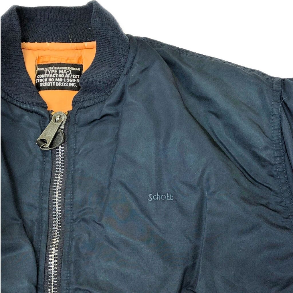 Schott ショット MA-1 フライトジャケット ミリタリー ネイビー(メンズ