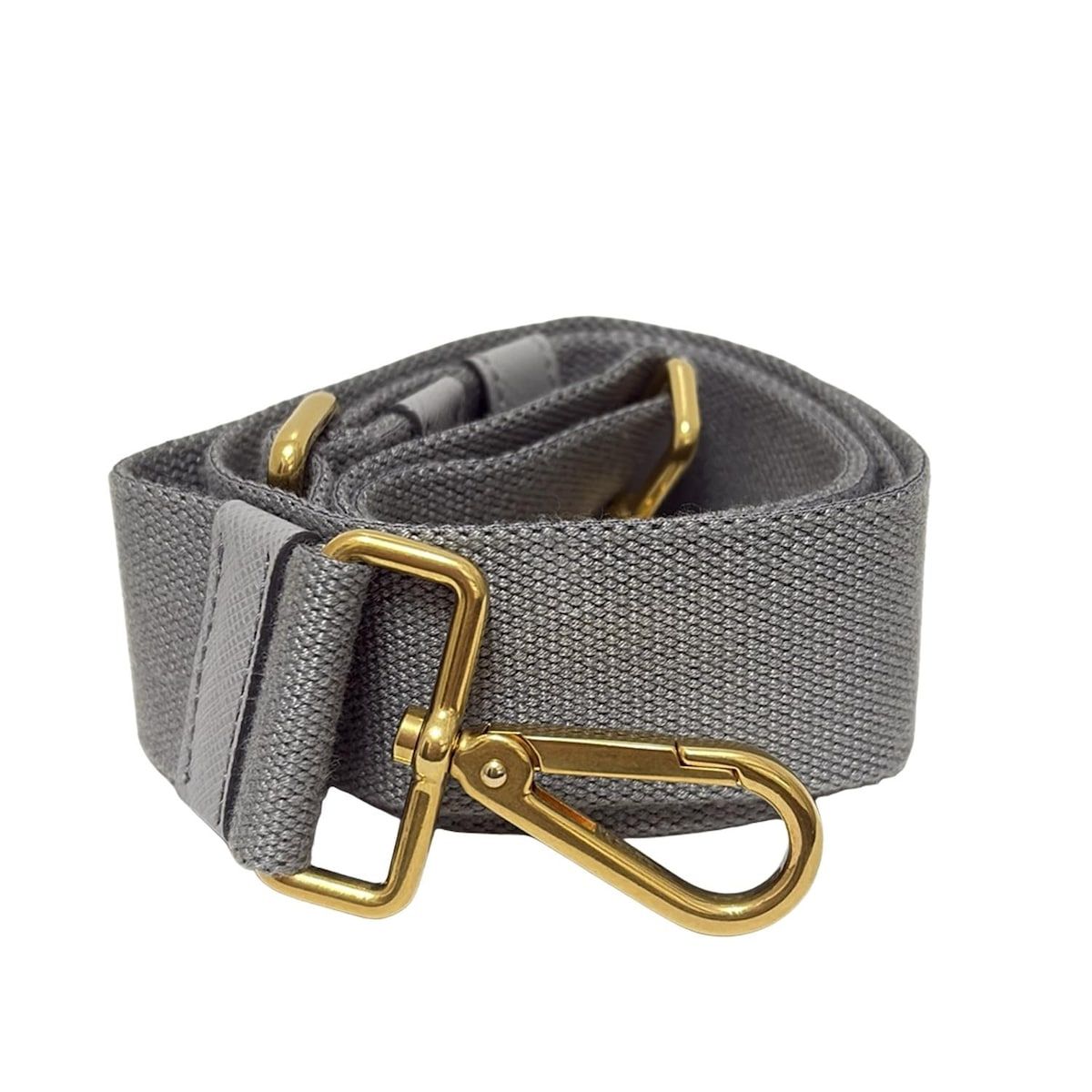 PRADA(プラダ) ショルダーストラップ - グレー×ゴールド レザー - メルカリ