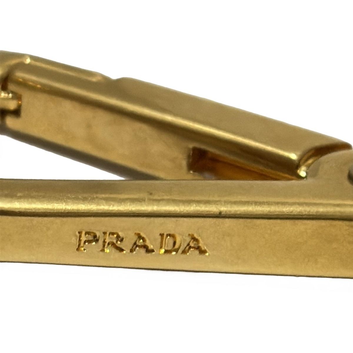 PRADA(プラダ) ショルダーストラップ - グレー×ゴールド レザー - メルカリ