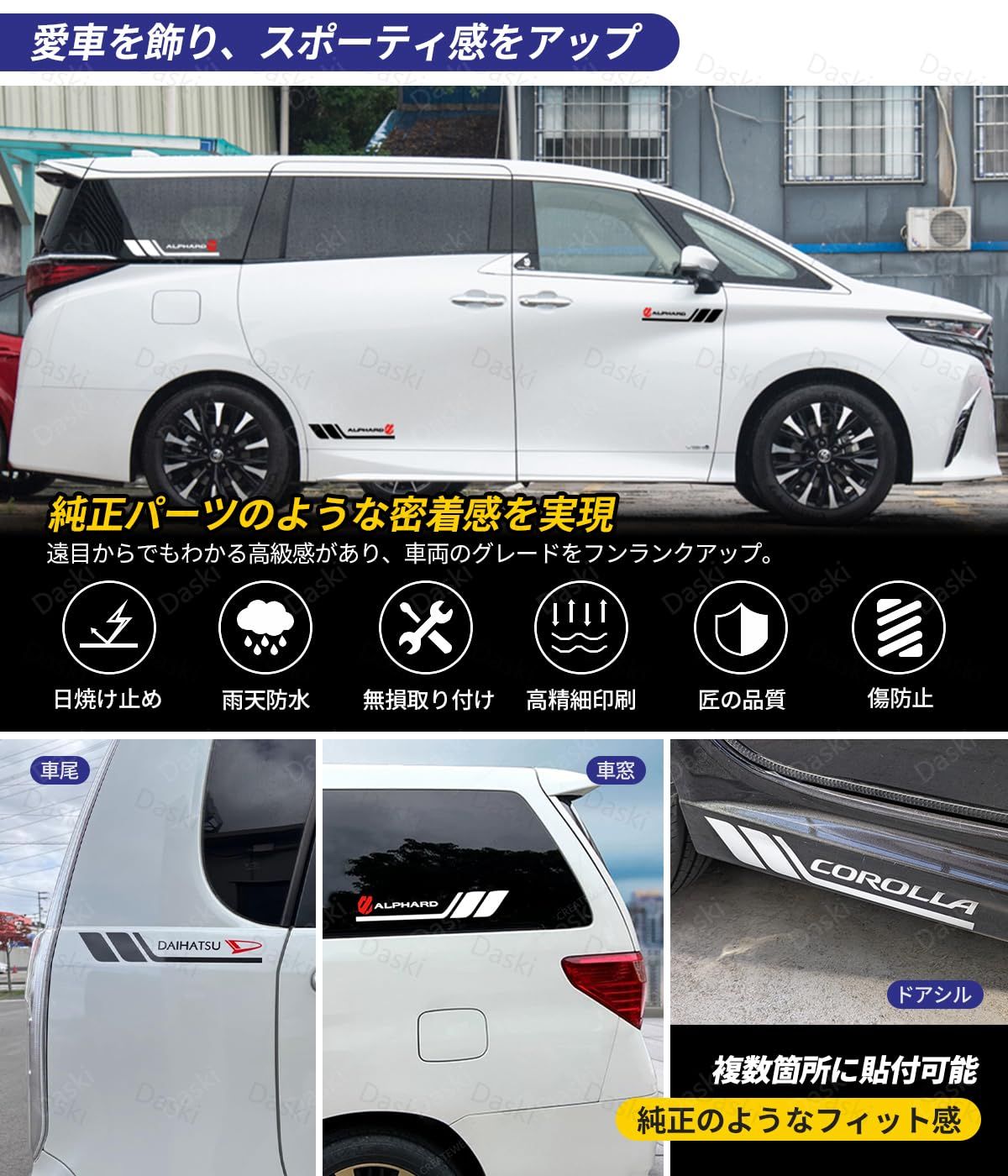 新型【オデッセイ】用 車 ステッカー デカール サイド ドレスアップ 
