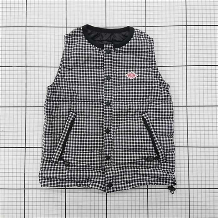 ◇ Θ ダントン DANTON フランス製 ダウンベスト 千鳥格子柄 95サイズ