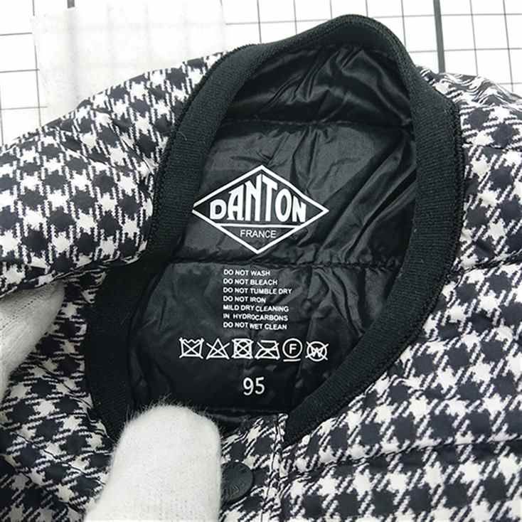 ◇ Θ ダントン DANTON フランス製 ダウンベスト 千鳥格子柄 95サイズ