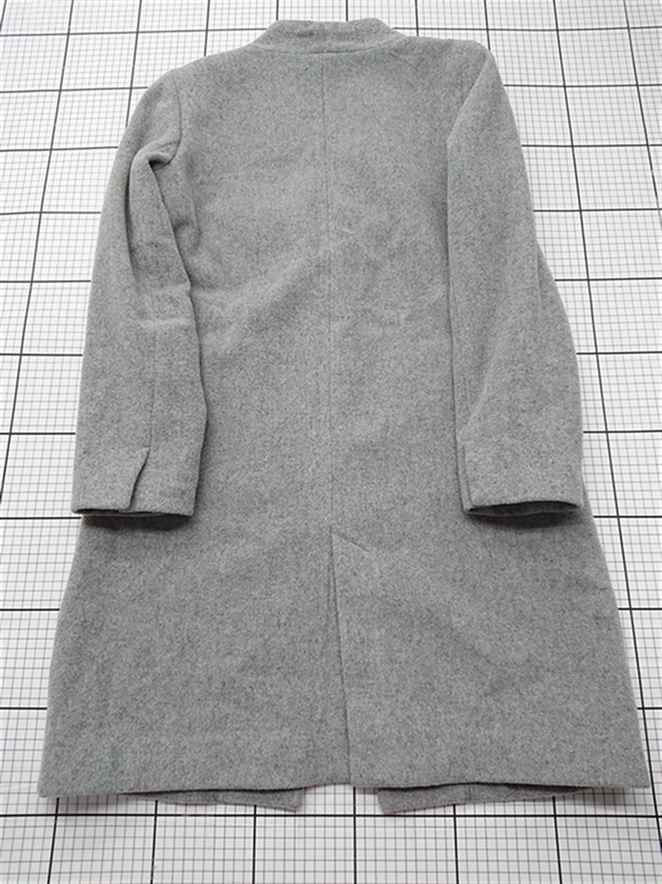 美品 プラステ PLST MANTECO ノーカラー ウール コート L グレー 美品 プラステ PLST マンテコ MANTECO ノーカラー コート グレー