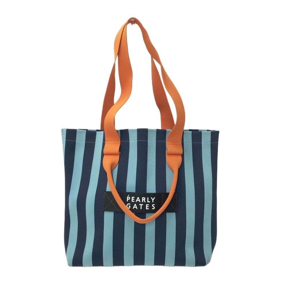 PEARLY GATES パーリーゲイツ 2025年モデル 2WAY ロッカーバッグ トートバッグ ストライプ柄 ブルー系 240101606385 ゴルフウェア ストスト