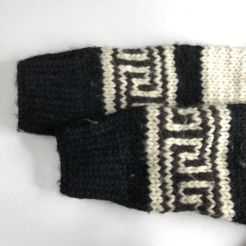 中古】KANATA カウチンニット カーディガン ブラック ホワイト カナタ