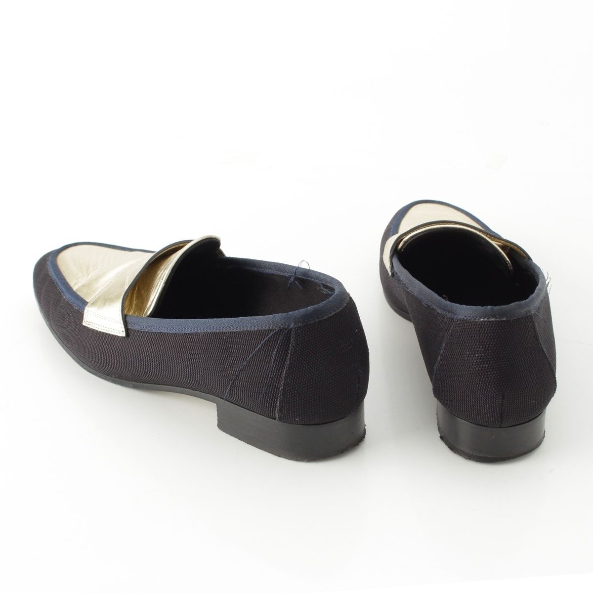 シャネル メッシュ レザー ココマーク フラット シューズ 靴 ブラック