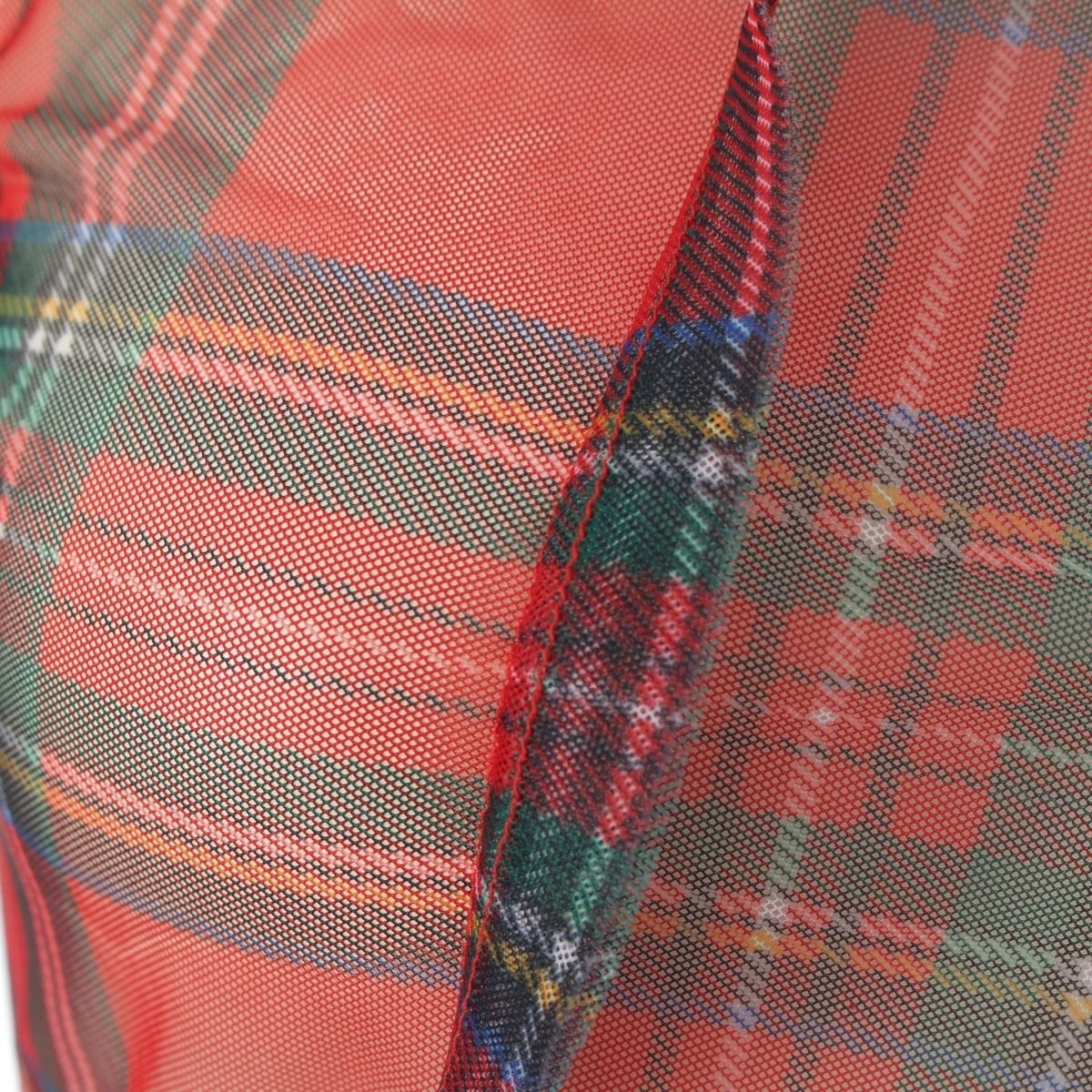 コムデギャルソン バイアス タータンチェック 変形 シアー ワンピース  