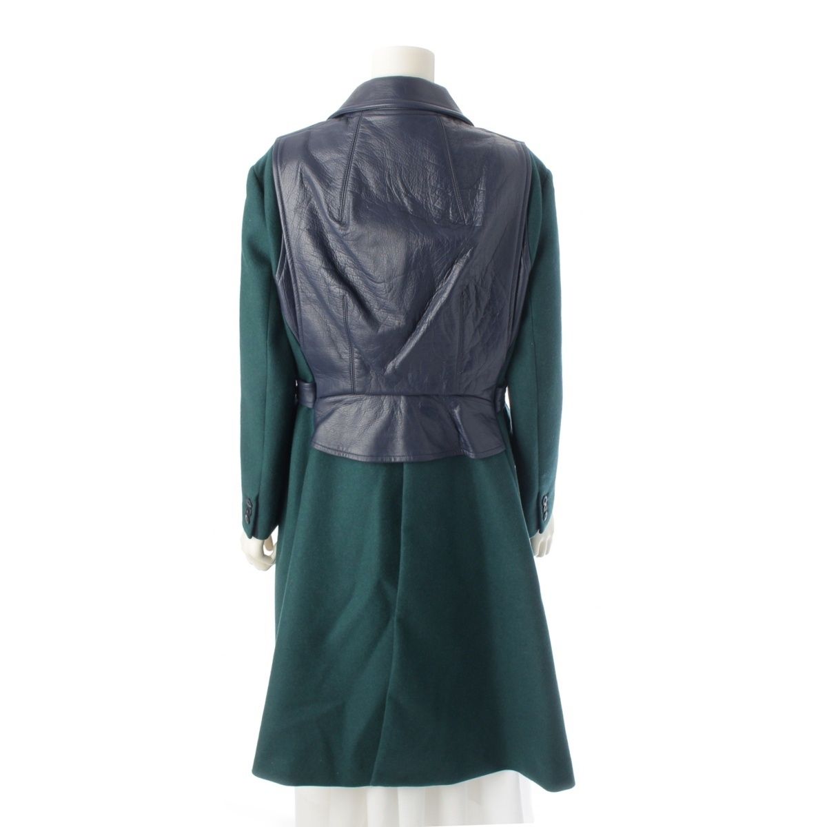 サカイ レザー ウール カシミヤ Cowhide Biker Detail Coat ライダース  