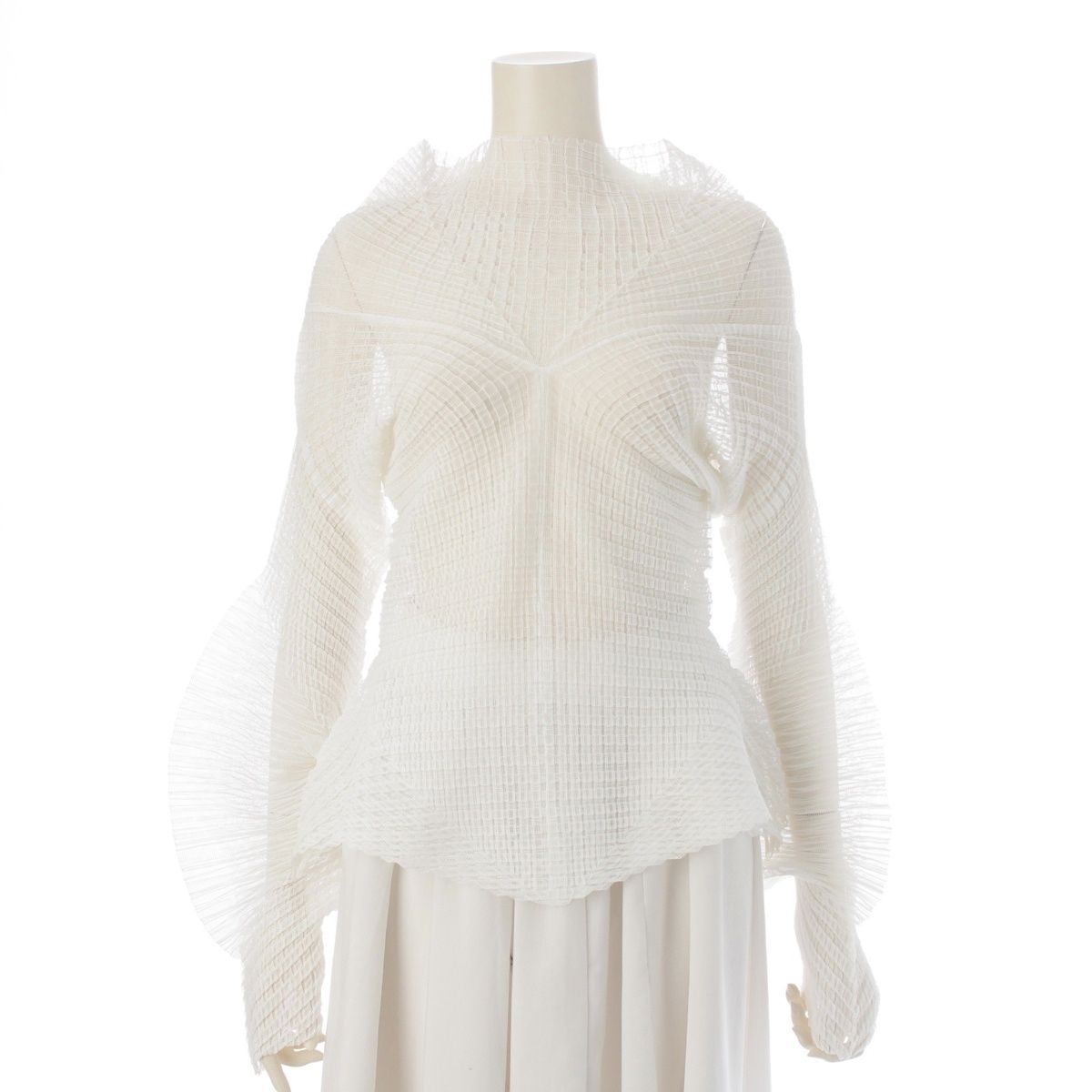 イッセイミヤケ メッシュ プリーツ 変形 デザイン カットソー トップス