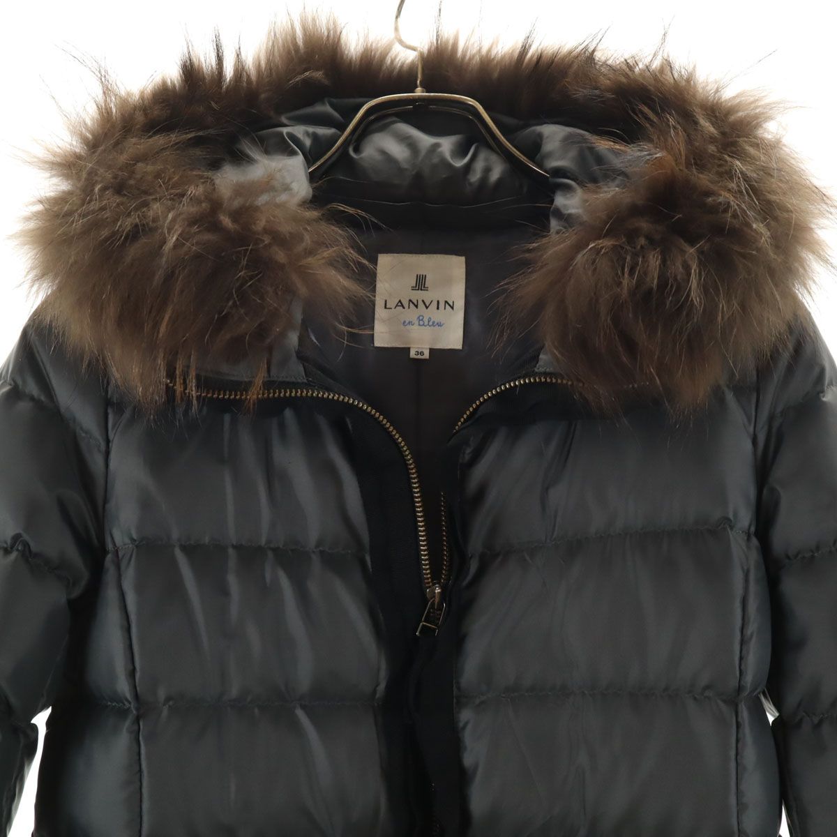 LANVIN en Bleu ランバンオンブルー ダウンコート 36 チャコールグレー