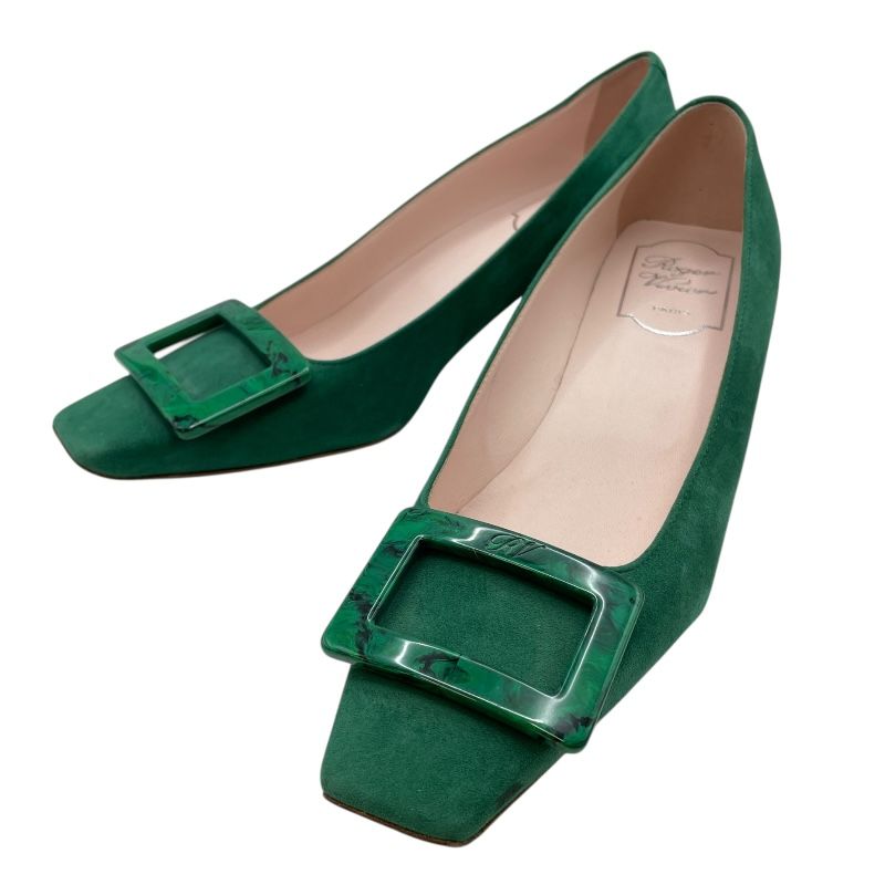 未使用✨ロジェヴィヴィエ スエード パンプス ハイヒール グリーン系 23.5位 ロジェヴィヴィエ36グリーン ロジェ ヴィヴィエ ベル ヴィヴィエ