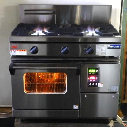 西濃営業所止)2022年製 マルゼンRGR-0963XD LPガス オーブン付 3口