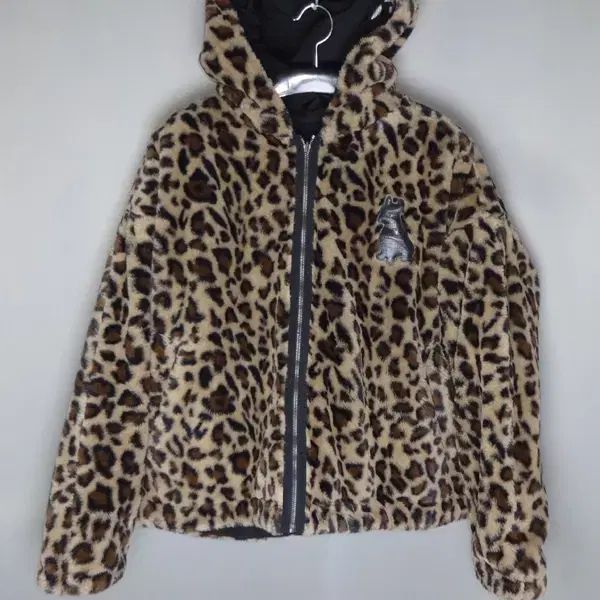 スカラーヒョウ柄フリースフード付きジャンパーリバーシブル未使用に近い美品 ライフウォーク/メンズM/レオパードヒョウ柄フリースリバーシブル