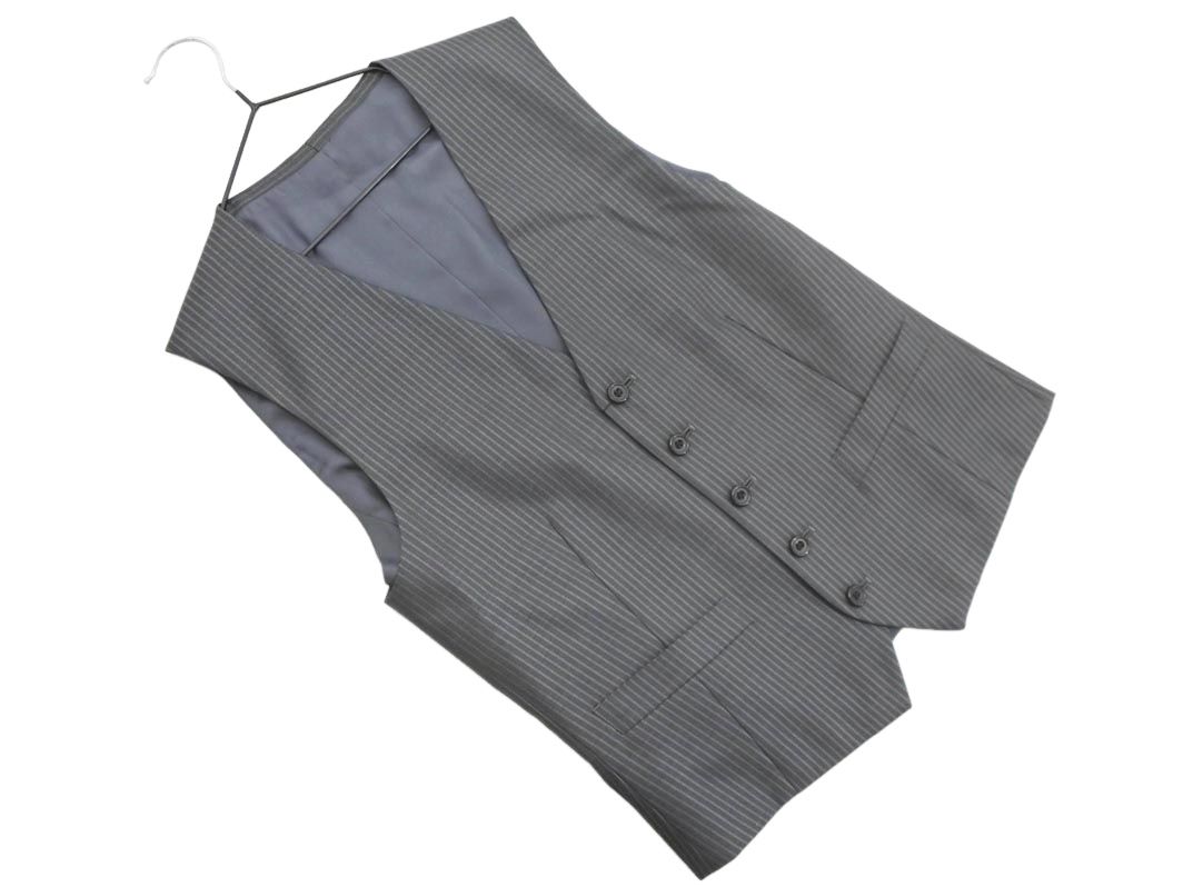 新品 TAKEO KIKUCHI タケオキクチ ウール混 ストライプ ジレ ベスト