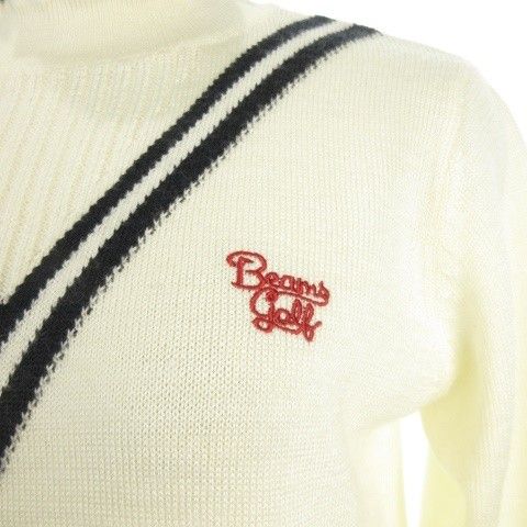 ビームスゴルフ BEAMS GOLF ニット セーター M クリーム アイボリー 紺
