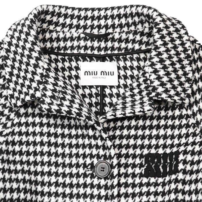 極美品】Miu Miu ミュウミュウ コート 2022年製 ハウンドトゥース 千鳥