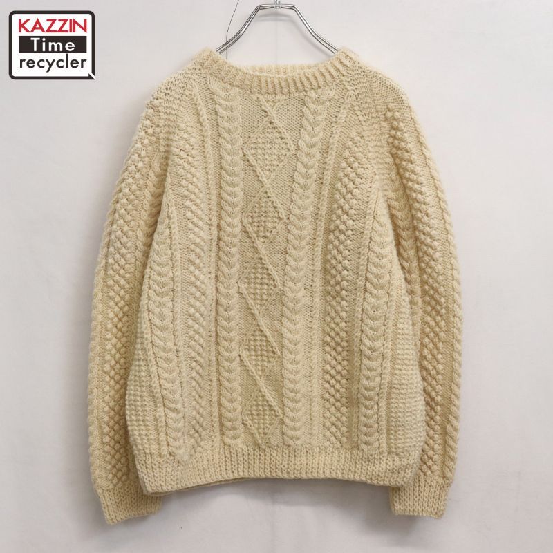 80s vintage ケーブル編み アラン ニットセーター メンズ Mサイズ相当