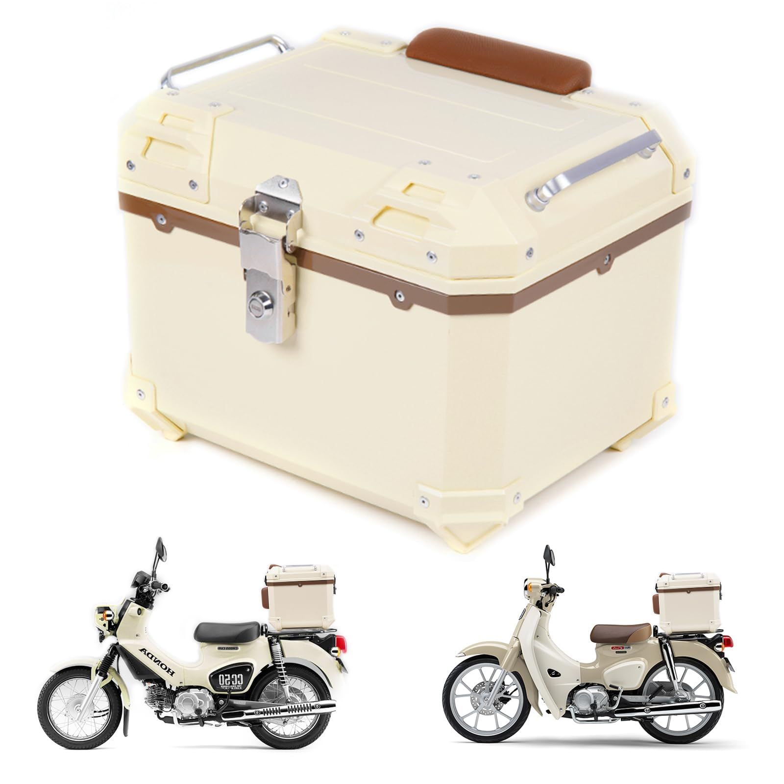 HI-LINE バイク リアボックス 45L トップケース 汎用 ABS製 キーロック