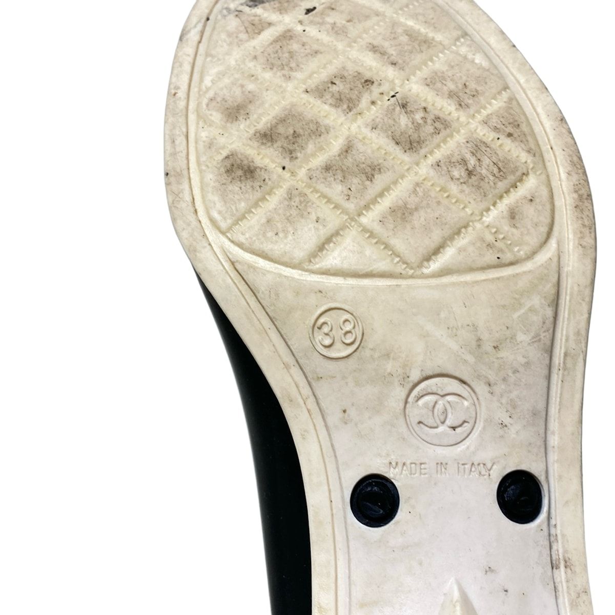 CHANEL(シャネル) レインブーツ 38 レディース - 黒×アイボリー