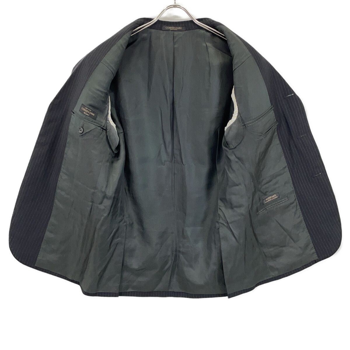 専用　【新品未使用】タグ付き CORNELIANI コルネリアーニ CORNELIANI コルネリアーニ ﾌﾞﾗｯｸ ｳｰﾙ ｽﾄﾗｲﾌﾟ ｽｰﾂ 46 - メルカリ