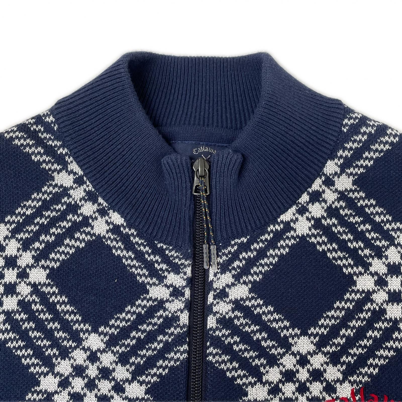 中古 メンズ キャロウェイ Callaway ニットアウター L ネイビー ダブル