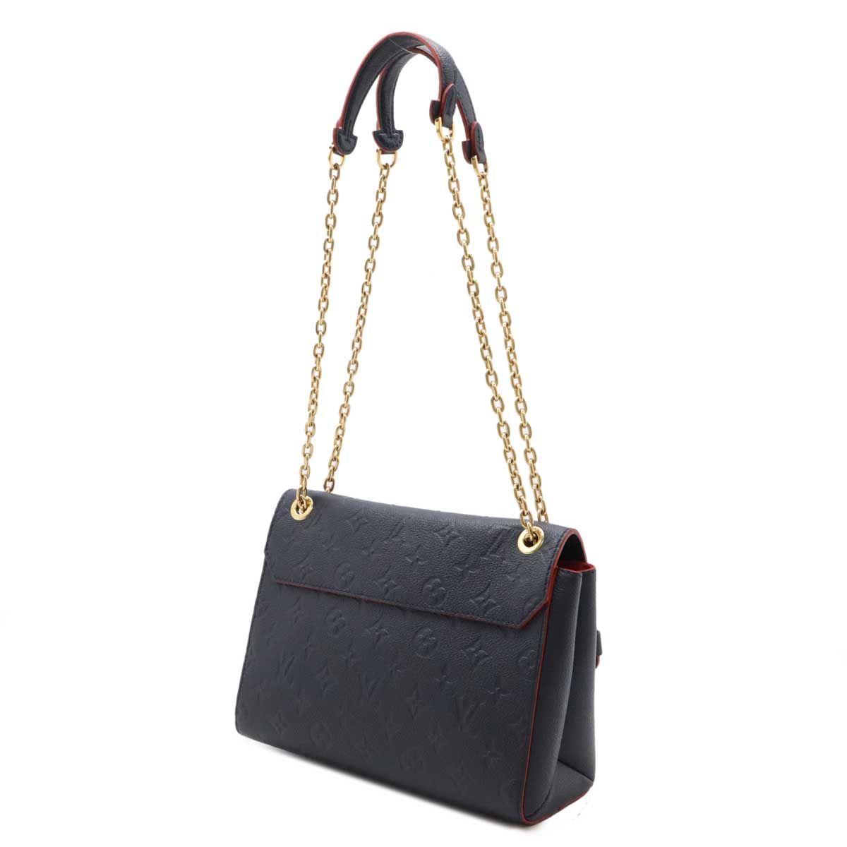 LOUIS VUITTON ルイ ヴィトン モノグラムアンプラント ヴァヴァンPM ショルダーバッグ M52271 レザー   マリーヌルージュ ゴールド金具  フラップ チェーン ビトン ネイビー系 【本物保証】 ルイヴィトン 斜めがけ 人気 レディース ヴァヴァン PM ネイビー
