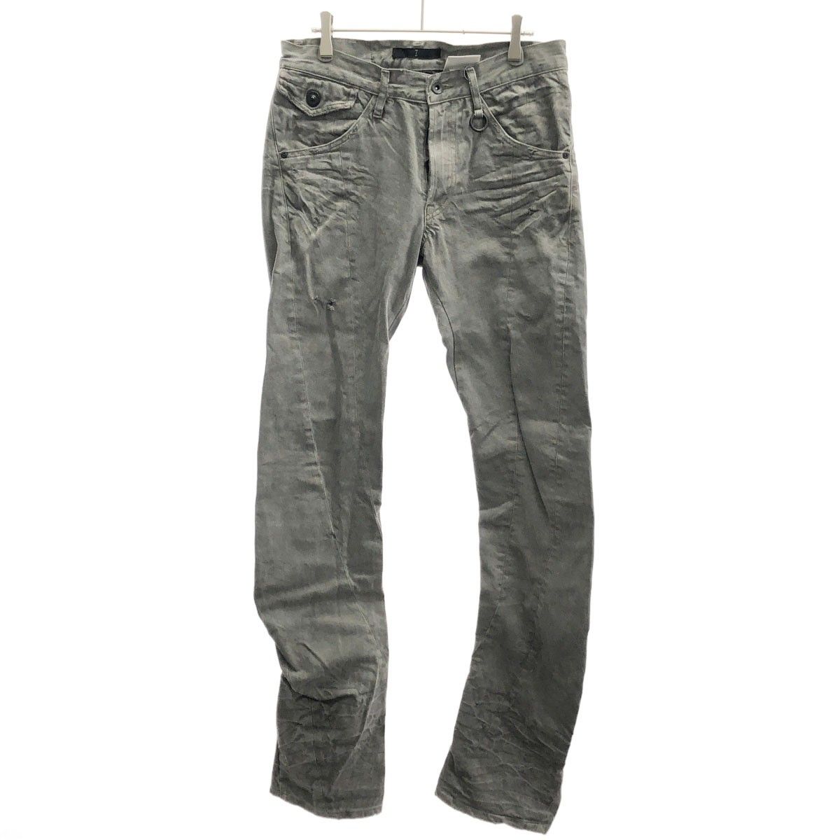 JULIUS ユリウス 2009SS ペンティングデニムパンツ チャコール 1