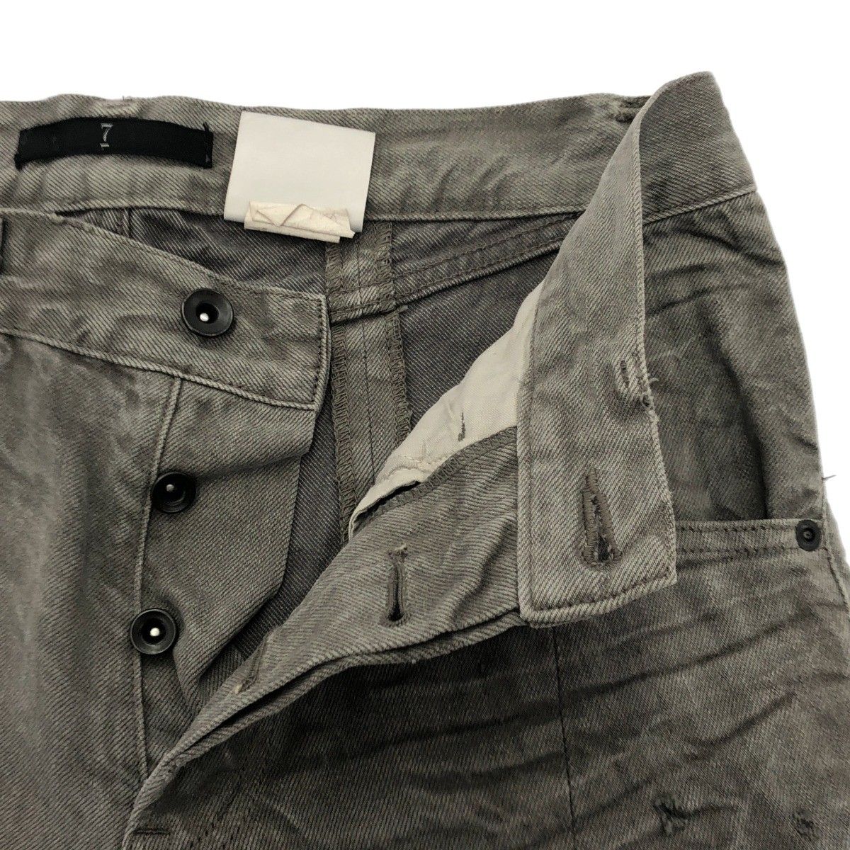 JULIUS ユリウス 2009SS ペンティングデニムパンツ チャコール 1