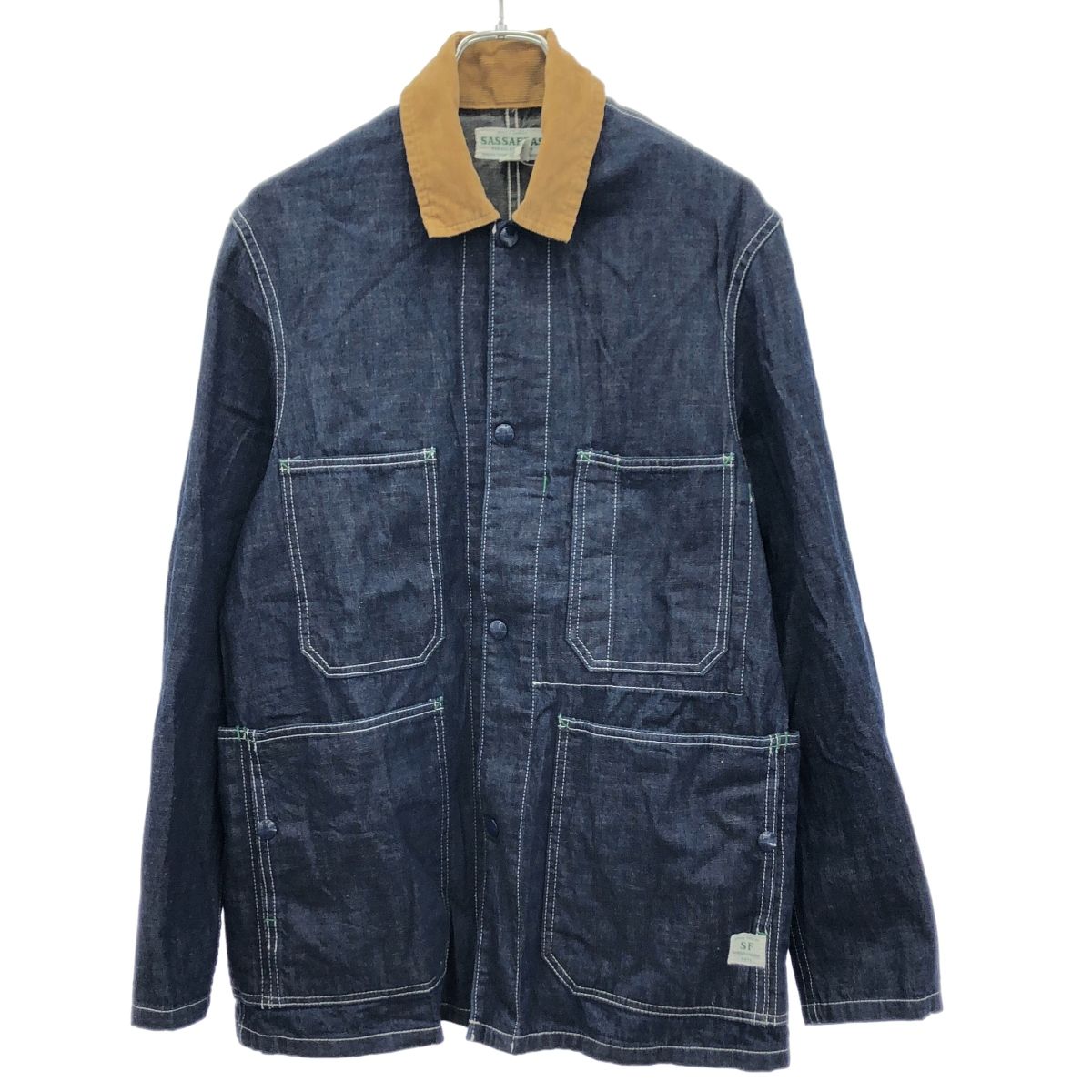 SASSAFRASササフラス デニムカバーオール SASSAFRAS ササフラス デニムカバーオールジャケット インディゴ S