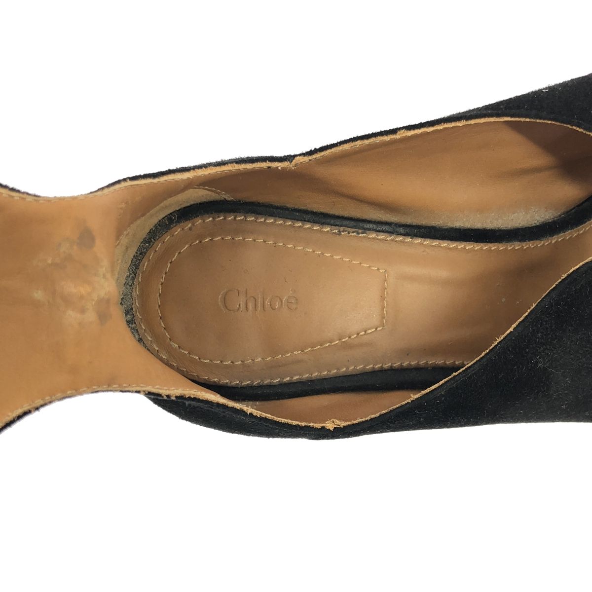 Chloe クロエ スウェードレザーベルトストラップシューズ ブラック 37