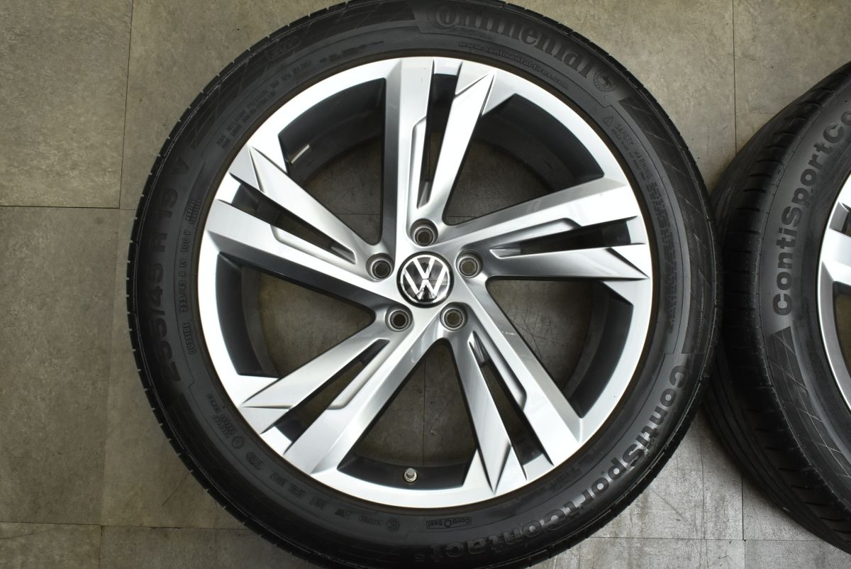 【程度良好】フォルクスワーゲン 5N ティグアン TSI Rライン 純正 19in 8.5J +35 PCD112 スポーツコンタクト5SUV ...