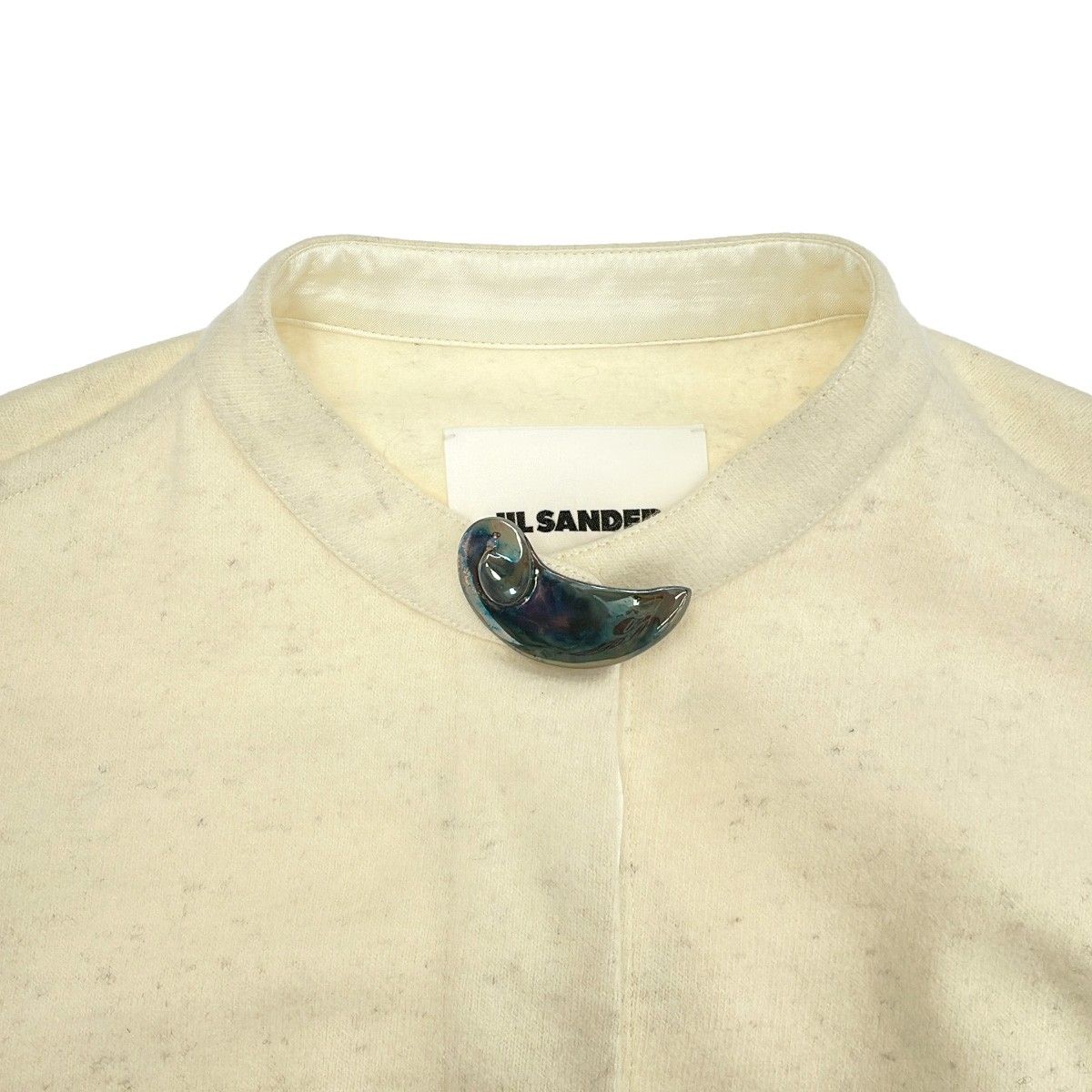 JIL SANDER ジルサンダー 22AW バンドカラーネックカフスウールシャツ J02DL0017 アイボリー 38 JIL SANDER ジルサンダー 22AW バンドカラーネックカフスウールシャツ