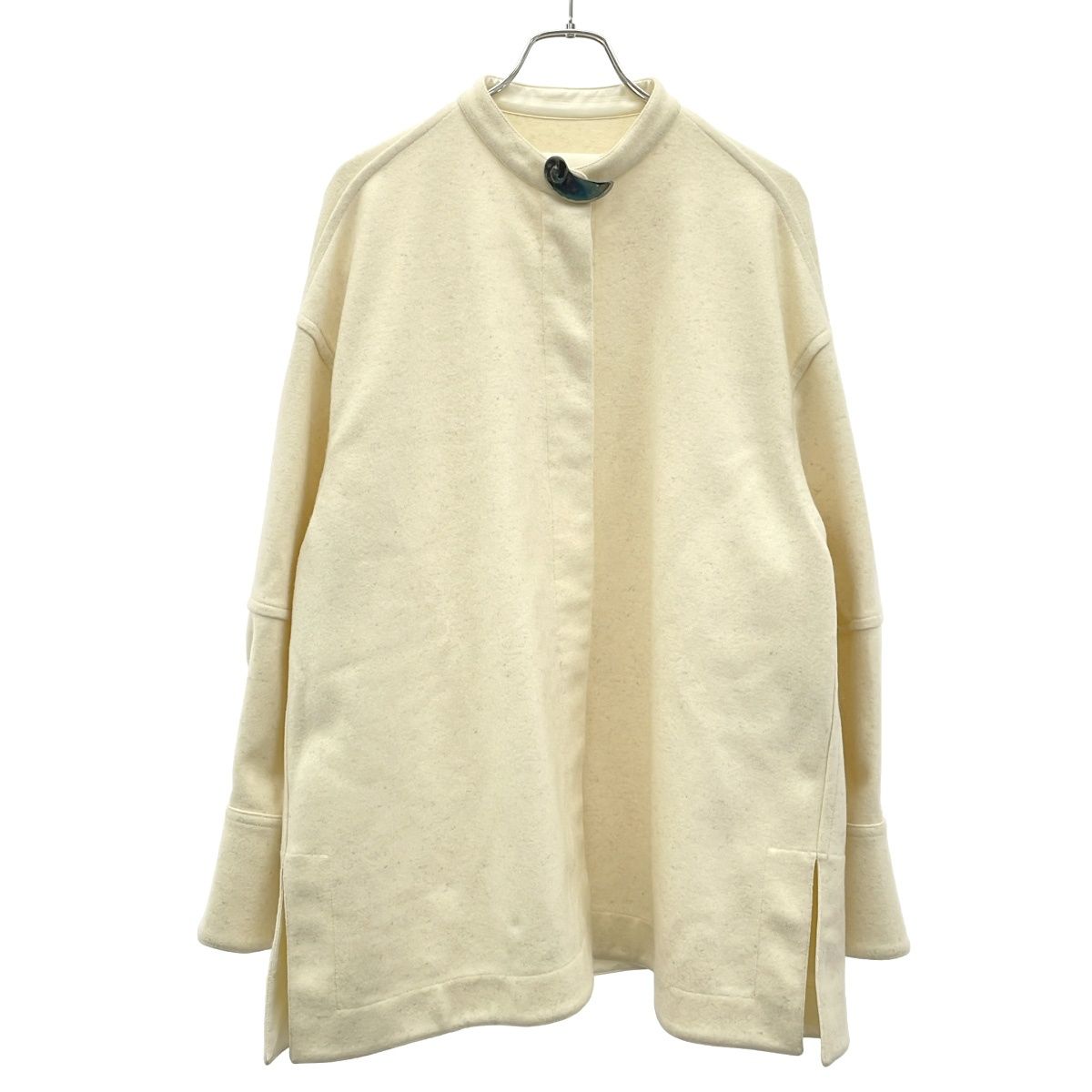 JIL SANDER ジルサンダー 22AW バンドカラーネックカフスウールシャツ J02DL0017 アイボリー 38 JIL SANDER ジルサンダー 22AW バンドカラーネックカフスウールシャツ