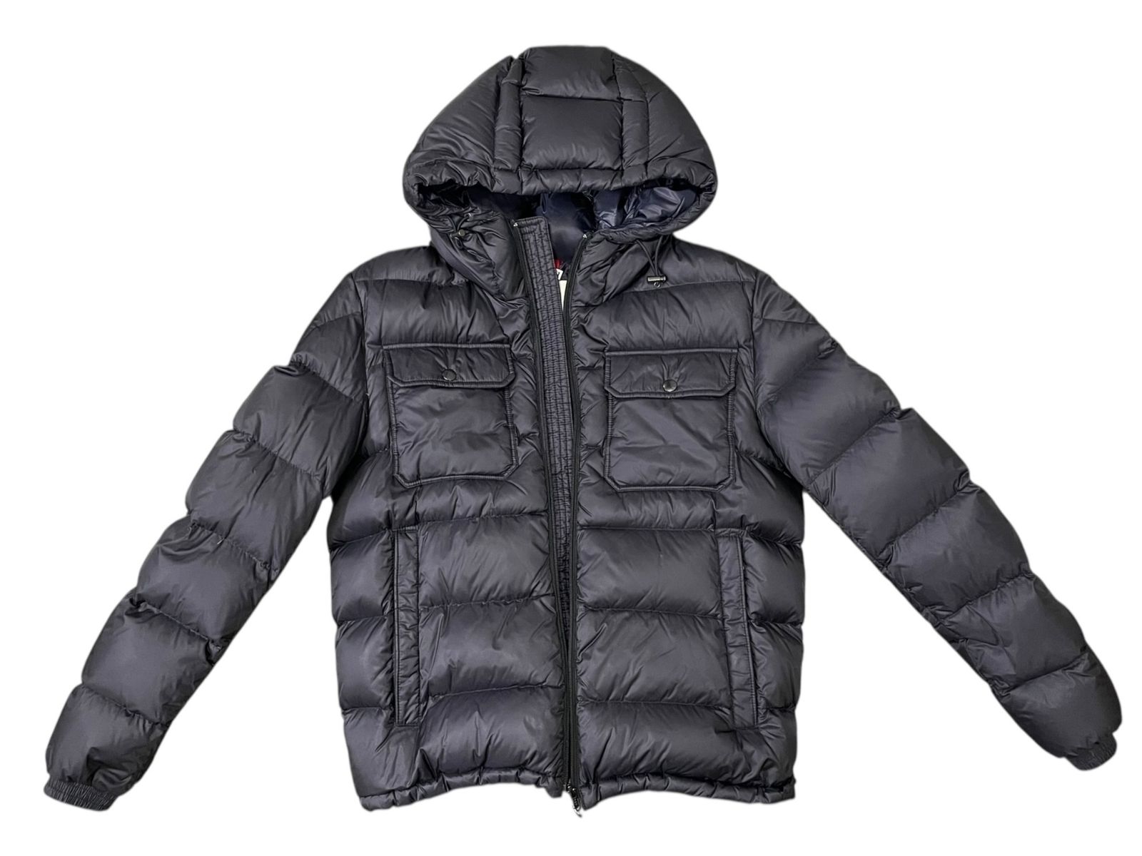 MONCLER ネイビー ダウンジャケット フード付き □MONCLER 