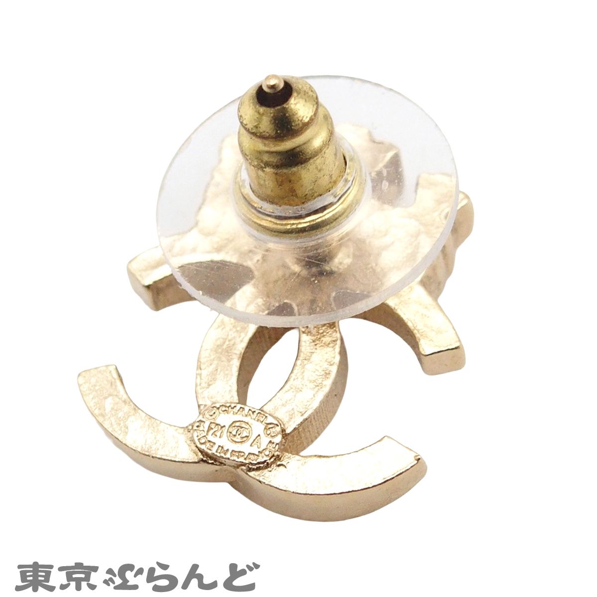 シャネル CHANEL ピアス ライトゴールド メタル ココマーク 王冠