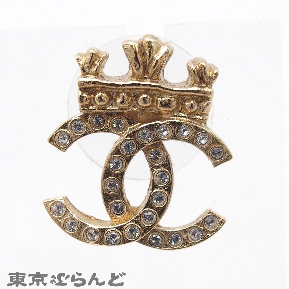 シャネル CHANEL ピアス ライトゴールド メタル ココマーク 王冠
