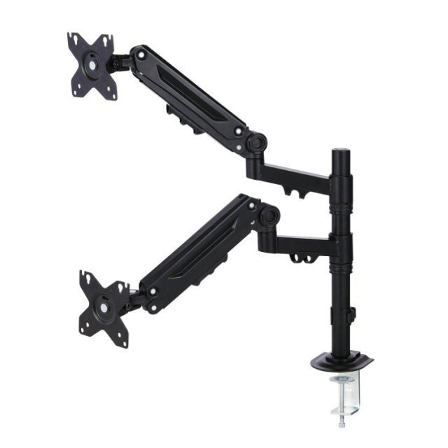 エレコム モニターアーム デュアル 2画面 メカニカルスプリング式 【 ~40インチ 耐荷重1~12kg VESA規格75×75/100×100 対応 】 クランプ＆グロメット式 ブラック DPA-DSP01BK 【佐川急便にて5営業日以内発送】