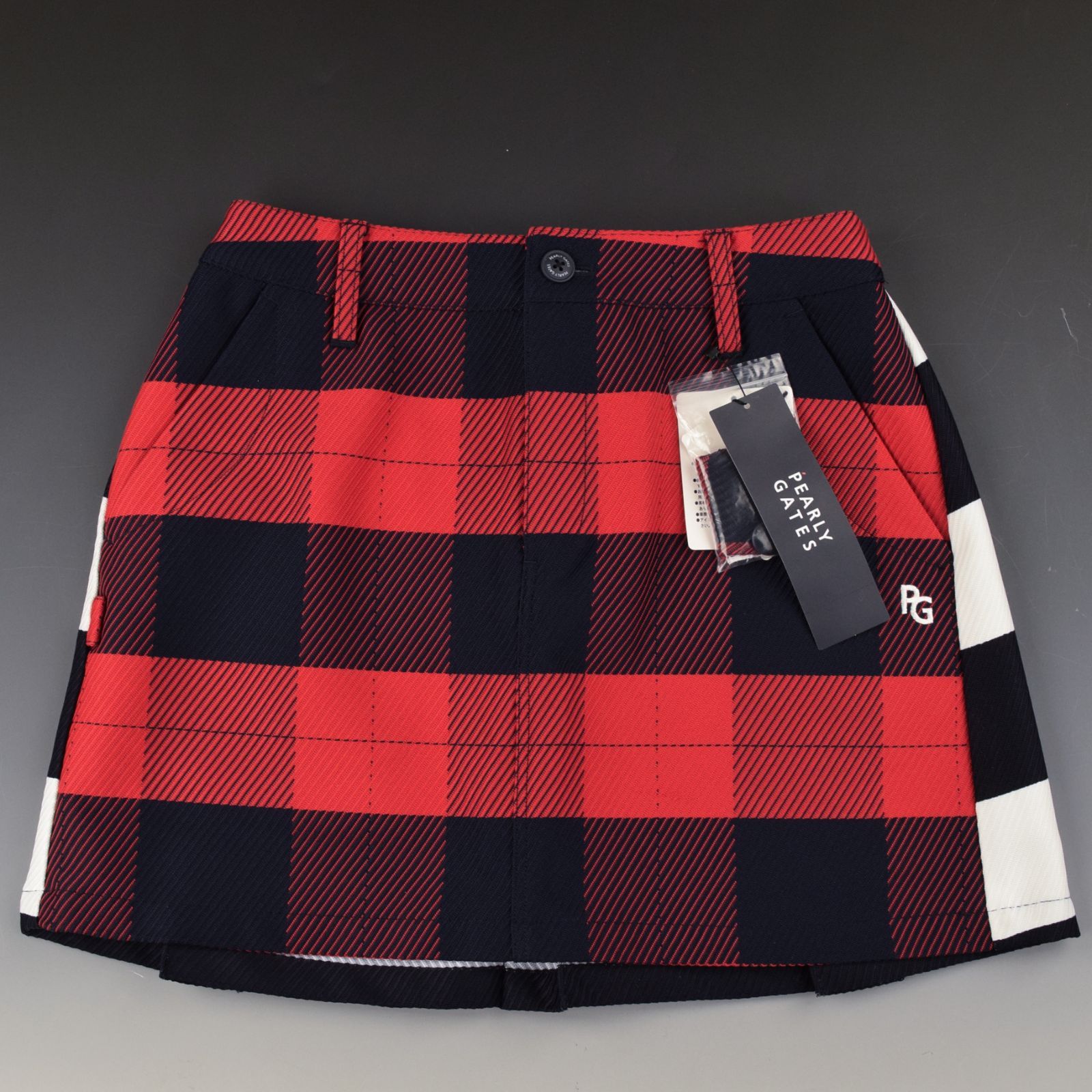 サイズ：0・S・新品】パーリーゲイツ 表チェック✖裏ボーダー