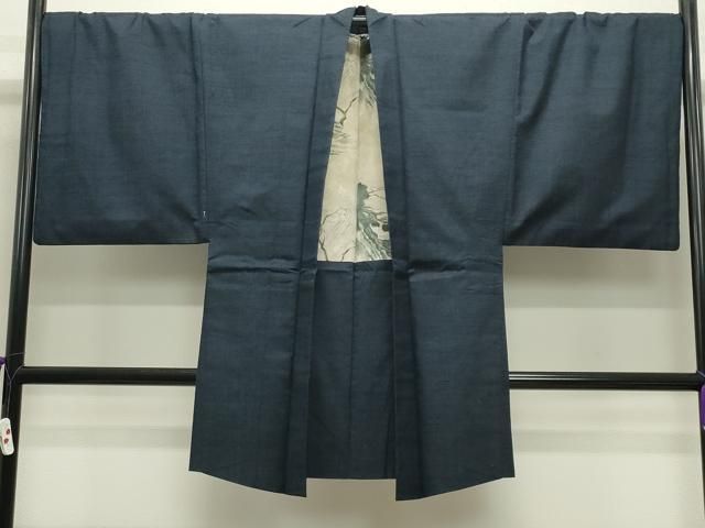 平和屋着物男性 紬 アンサンブル 霞文 褐返色 キングサイズ 正絹 逸品