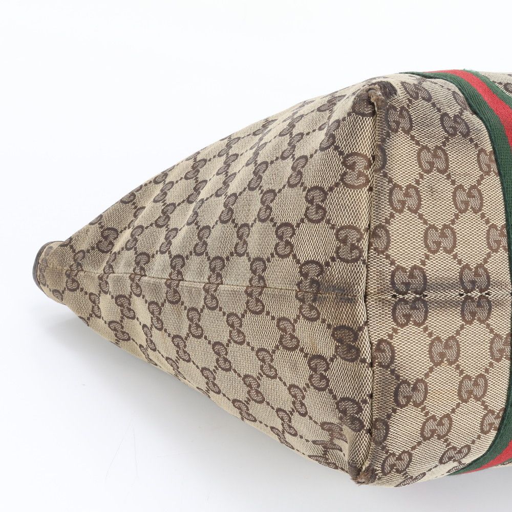 グッチ GGキャンバス シェリー ライン 139260 レザー トート バッグ