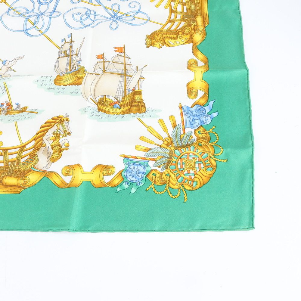 極美品 エルメス タグ付 カレ 90 光の帆船 Voiles de Lumiere シルク