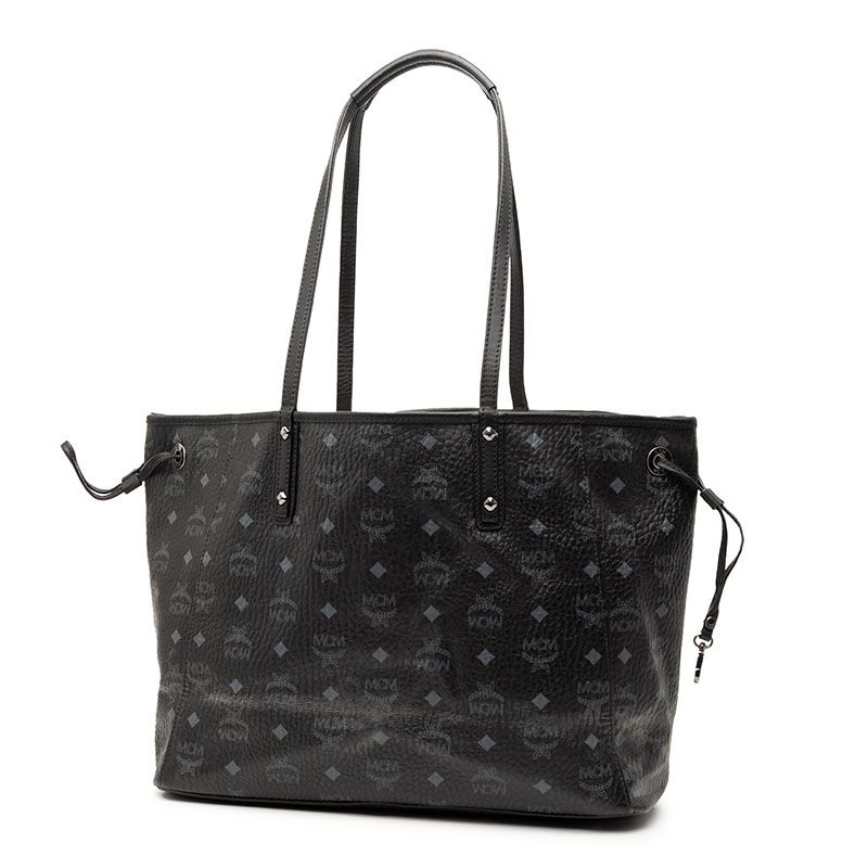 ✨MCMヴィセトス トートバッグ ショルダーバッグ ブラック ナイロン レザー✨ エム シー エム ヴィセトス ロゴグラム トートバッグ ショルダーバッグ