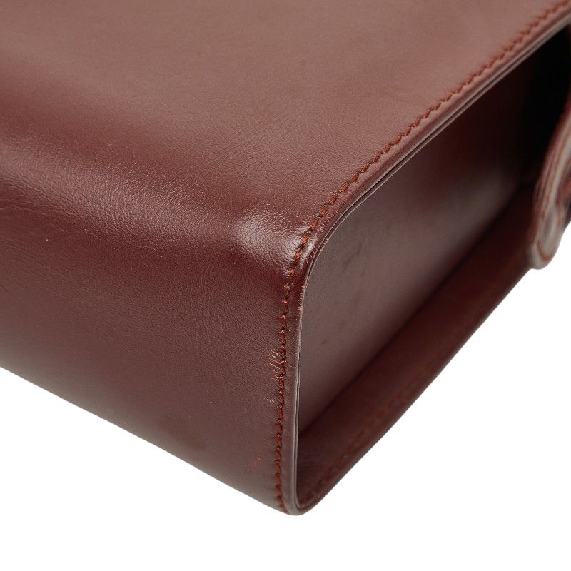 カルティエ マストライン クラッチバッグ セカンドバッグ ワインレッド