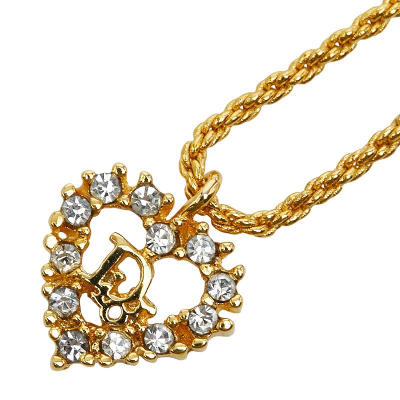 ディオール ロゴ ハートモチーフ ゴールド メッキ ラインストーン