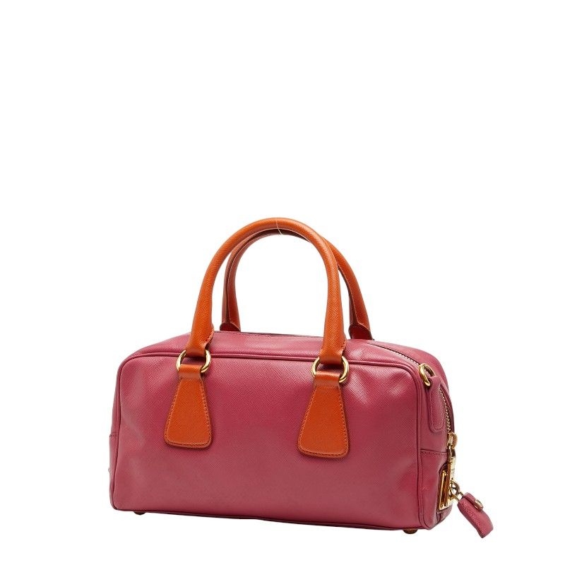 プラダ 三角ロゴプレート ハンドバッグ ショルダーバッグ 2WAY ピンク